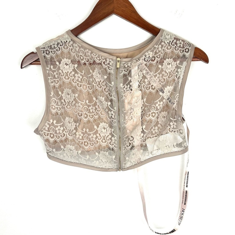 House of CB London NWT Grazielle Lace Crop Top Size Large - Picture 7 of 11